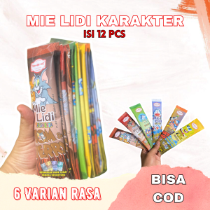 MIE LIDI KARAKTER VIRAL ANEKA VARIAN RASA ECER 1000 ISI 12 PCS HARGA GROSIR TERMURAH