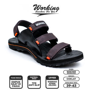 Sendal Gunung Pria Montage Working / Sandal Gunung Karet Outdoor Adventure Trendy Murah