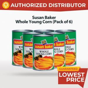 Susan Baker Whole Young Corn 425g—Budget Saver Bulk Pack 6–12 Cans— For More Savings & Discounts