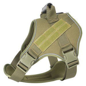 Teekland Dog Tactical Vest Tactical Dog Harness Chest Vest Nylon Breathable Adjustable Size Military Dog Vest