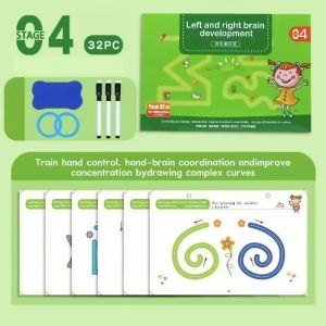 Handwriting Control Training Reusable Handwriting Practice Cards for Kindergarten Erasable Educational Focus-Enhancing Beginners Writing Skill Development Toy