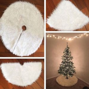 DECORATE X Happy Year Floor Mat Carpet Christmas Trees Skirt Home Decor Plush Cotton Xmas Ornament