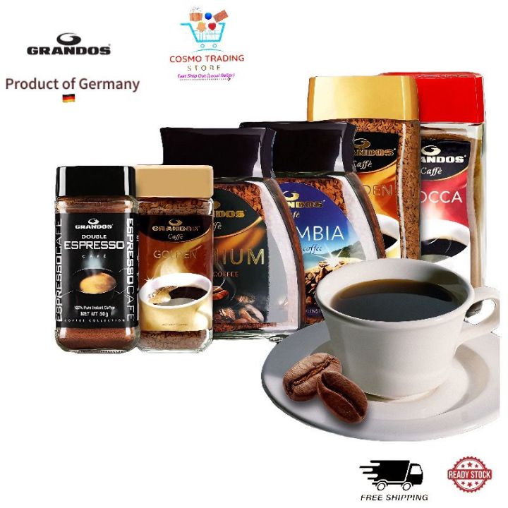(Germany) Grandos Premium Instant Arabica Black Coffee Double Espresso ...
