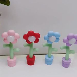 Creative Flower Pot LED Light Cute Flowers Warm Light Night Light Souvenir Bedside Ornaments Mini Lamp Mini Flower Touch LED Night Light Floor Lamp Desk Lamp for Bedroom Dining Model Decoration Toy Doll