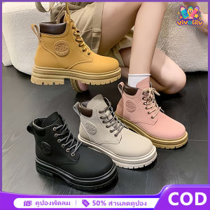 VIVOLILV รองเท้าบู๊ตทำงานสำหรับผู้ชายที่มีดีไซน์ผูกเชือก พื้นรองเท้าป้องกันการเจาะ ข้อเท้าหุ้มข้อสูง และคุณสมบัติที่จำเป็นสไตล์อุตสาหกรรม รองเท้าคอมแบท