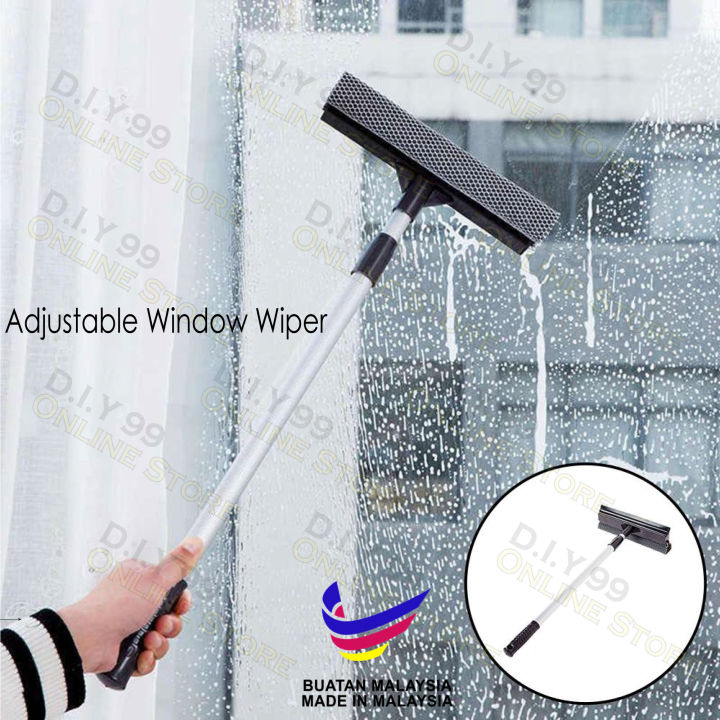 10 inch Glass Cleaning Window Wiper with Extension Rod (Up to 3 ft ...