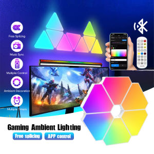[In Stock] N-Power Super Thin Bluetooth LED Triangle Lamps Indoor Wall Light APP Control LED Night Light for Computer Game Bedroom Decoration