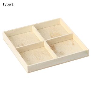 JING Cosmetic Tool Storage Divided Drawer Plant Pot Stand Storage Wooden Box Desktop Organizer Bonsai Holder Flowerpot Wood Tray