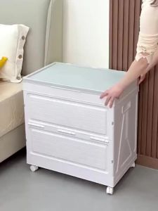 Large Capacity Storage  With Wheel Toy  Storage Oranizer  Foldable Household Storage Cabinet   Simpan Barang