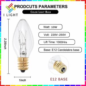 (Fast Delivery)MIni Pllot Bulb 220-250V 10W Color Light Bulb E12 Candle LightBulb Red/Green/Yellow/Blue Light bulb