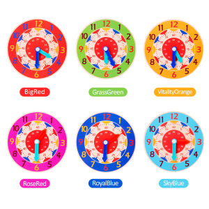 Bevavar Wooden Clock for Kids Learning Time Toys
