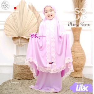 mukena anak shanza usia 3-6th DK collection.mukena anak full renda berlabel DK.mukena kids usia balita.mukena anak jersey balon premium.