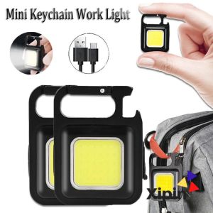 TS Multifunctional USB Rechargeable COB Work Lamp Mini Keychain LED Light for Outdoor