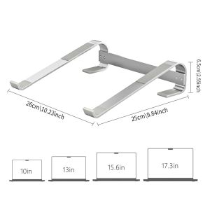 Adjustable Aluminum Laptop Stand | Foldable Desktop Holder | Ergonomic Notebook Riser for Office & Home