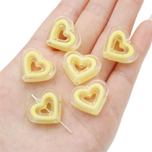 5 cái/túi 23x20mm hạt bằng Acrylic trong suốt tình yêu hạt đệm rời cho vòng tay tự làm chất liệu Vòng cổ phụ kiện đồ trang sức thủ công bùa điện thoại