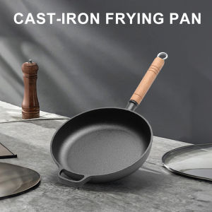Cast Iron Mini Frying Pan 22cm Nonstick Skillet for Eggs and Breakfast Cooking Heavy-Duty Black Finish