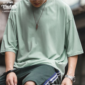 Maden brand tooling style 2025 new summer men youth American retro ice oxygen cool fiber ice silk feeling thin T-shirt loose male basic breathable boy short sleeves