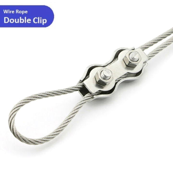 [Ready Stock] Stainless Steel Wire Clip Wire Rope Clamp Double Clamp ...