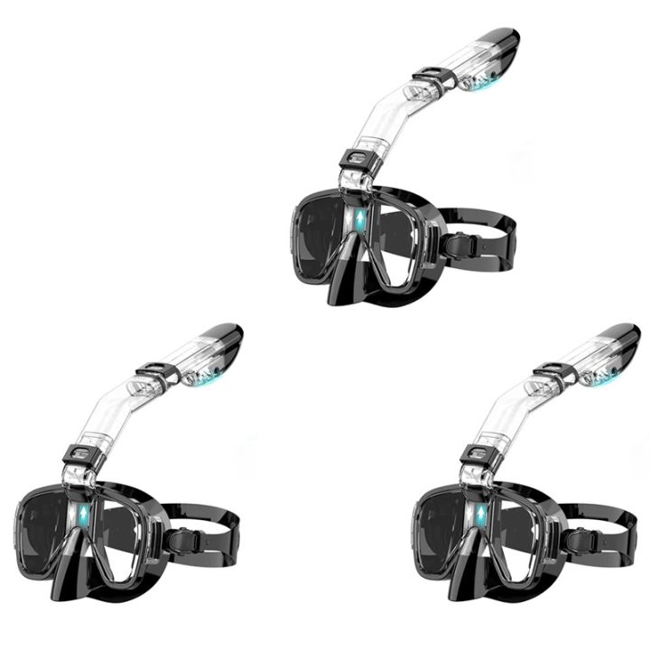 Snorkel Mask Foldable Diving Mask Set with Dry Top System and Camera ...