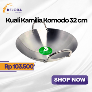 HARGA PROMO !!! KOMODO Wajan Stainless 32cm Steel ANTI LENGKET Serbaguna / Kuali Stainles / Kejora Perabot