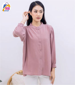 Reva Blouse Crinkle Airflow / Kemeja Polos Wanita / Blouse Crinkle Airflow Kerah Shanghai All Size