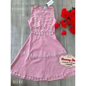Đầm xòe sát nách phối ren Hàng Thiết Kế