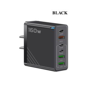 6 Ports 160W Charger Plug with LED USB A+C Multi Ports Charger US Phone Charger Adapter for IPhone/Xiaomi/Samsung