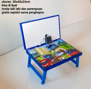 meja belajar lipat+papan tulis anak ukuran 40x30x24
