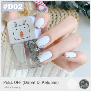 2IN1 KUTEK PEEL OFF HALAL KUTEKS 2 TONE KUTEK KOREA Cat Kuku muslimah Gel Nail polish NAIL ART