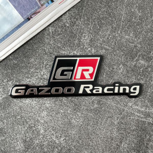 Toyota Car Aluminum Metal Sticker GR GAZOO Racing Sport Logo Body Sticker GR Alloy Emblem Modified Window Rear Trunk Rearview Mirror Bumper Waterproof Decal Badges Car Accessories