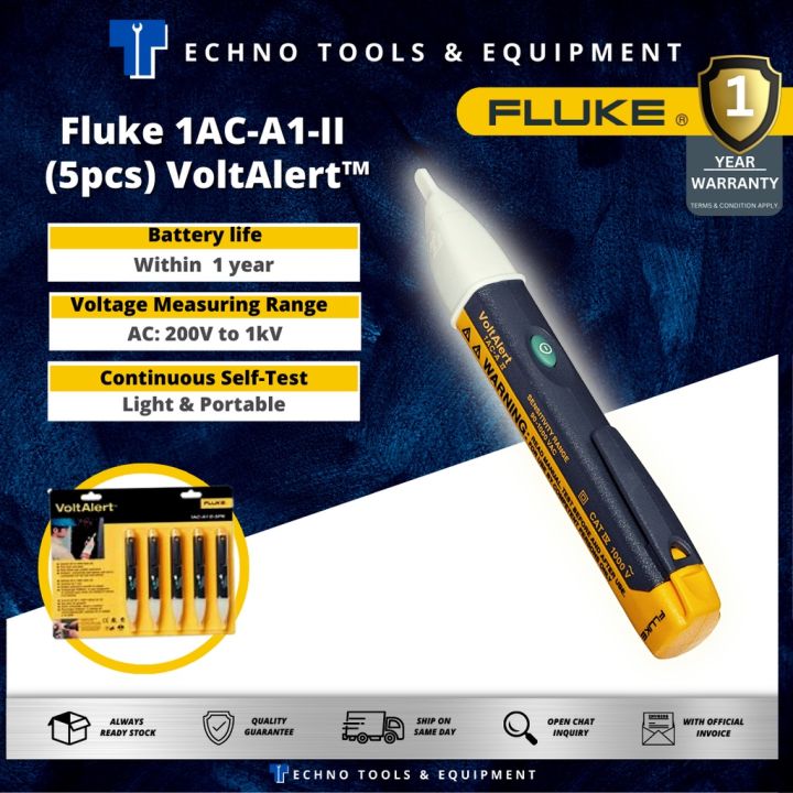 Fluke 1AC-A1-II 5PK TESTER (5 IN 1 PACK), VOLTAGE ALERT CAT IV 1000V ...