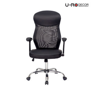 U-RO DECOR เก้าอี้สํานักงานพนักพิงสูง รุ่น JEMMA (เจมม่า) สีดำ HIGH BACK OFFICE CHAIR BLACK