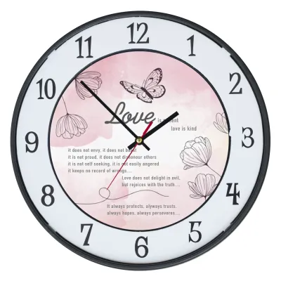 Jam Dinding / tema/ Love is Kind/murah/viral/unik/20cm