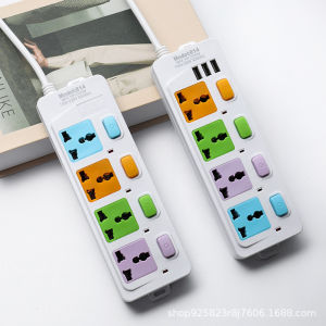 Universal Power Strip Extension Plug With 4 USB Ports 4 power Socket Charger Fast Charging 2M UK Plug socket Extension Socket