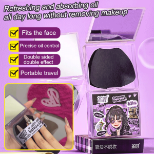 Oilcontrol fixing puff blotting paper with mirror makeup tools