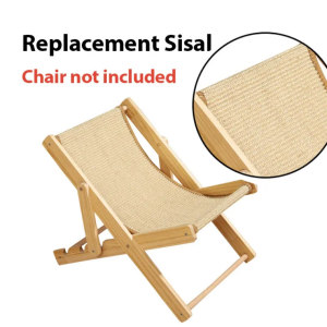Lovinland Cat Sisal Chair With Sisal Pad Solid Wood Cat Hammock Scratcher Bed Adjustable Cat Scratcher Beach Chair Natural Sisal 4-Position Adjustable Removable Blanket