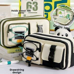 SFJHF Large Capacity Student Stationery Bag Dirt-resistant High Appearance Pen Bag Pencil Holder Multilayer Pencil Pouch Students Use