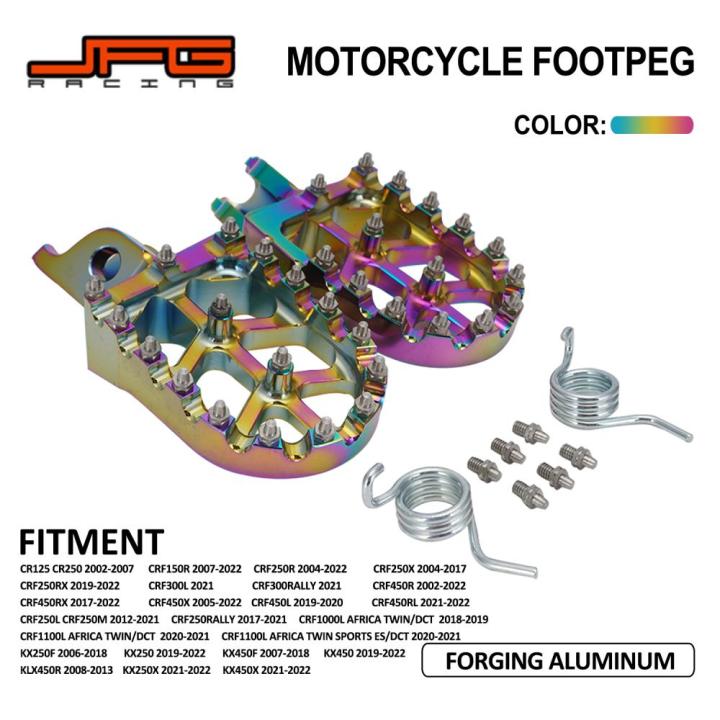 JFG RACING Footpegs for Honda CR125 CRF250R CRF250L KX250F motorcycle ...