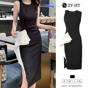 ZY·HT Commodity Professional Dress Elegant Womens Clothing 2024 New Slim Mid -Length Sleeveless Evening Dress 10313