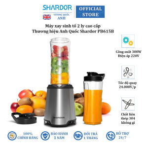 Máy xay sinh tố 2 ly thương hiệu Shardor PB615B dung tích 600 ml công suất 300W tốc độ quay 24000 vòng/phút