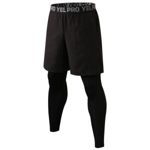 HOLA Compression Men Pants and Shorts Double-Layered Sweatpants Stretch Training Jogging Sport Pants Sportswear