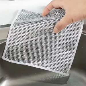 JX Cleaning Steel Wool Wire Dishwashing Rags Rust Removal Cleaning Cloth Kitchen Dishwashing Towel