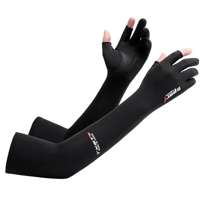 Găng Tay Chống Nắng Hở 3 Ngón 5 Ngón Nam Nữ Dài / Xỏ Hở Ngón Chống Tia UV Mùa Hè Có Vân Chống Trượt - GangTayChongNang01