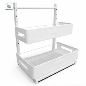Under Sink Organizer Pull Out Multi-Purpose Storage Organizer 2 Tier Slide Out for Kitchen and Bathroom Organization