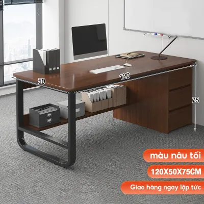 HOMESENCE Bàn Làm Việc 3 hộc bàn học mặt bàn kích thước lớn khung chắc chắn chống gỉ bền bỉ mẫu hiện đại