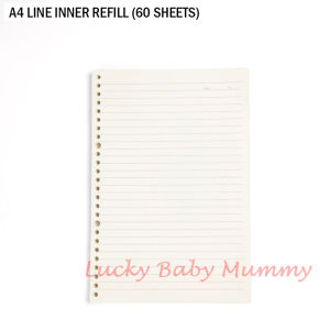 A4/B5/A5 Loose Leaf Binder Document File/Clips/Notebook 60pcs Refill Paper