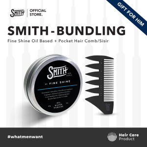 SMITH - [ BUNDLING ] Fine Shine Hair Pomade Oil Based + Pocket Hair Comb / Sisir