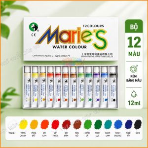 Bộ Màu Nước Marie’s Tuýp 12ml 12/18/24/36 Màu – Màu Vẽ Watercolor Cao Cấp Màu Nước Vẽ Tranh Vẽ Mỹ Thuật