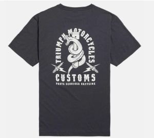 เสื้อยืดผู้ชาย ไทรอัมพ์ แท้ Mens Triumph Snake Pitt Tee - White/Black MTSS2324-MTSS2325