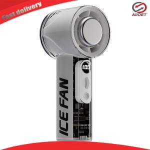 【Alloet】 Portable Handheld Fan with Turbo Mode 3000mAh Rechargeable Battery LED Indicator Small Personal Cooling Fan